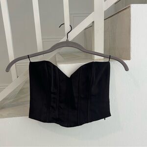 Zara Black Strapless Corset Crop Top